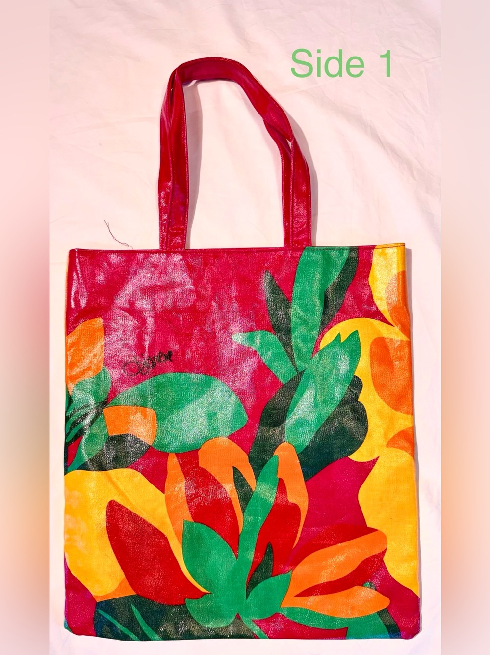 DIANE VON FURSTENBERG Bright Summer Hawaiian Print Tote